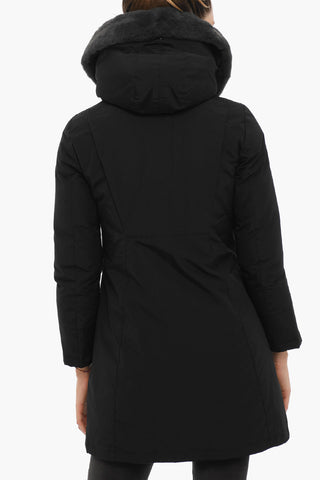 Cotton Blend BOW BRIDGE Down Jacket with Real Fur