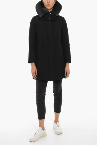 Cotton Blend BOW BRIDGE Down Jacket with Real Fur