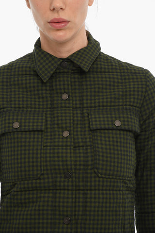 Overshirt Imbottito a Quadri con Bottoni Automatici