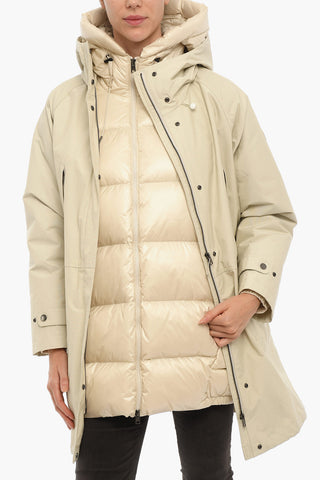 Parka in Tinta Unita con Piumino Interno Removibile