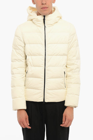 Solid Color SIERRA Down Jacket with Hood and Contrasting Details