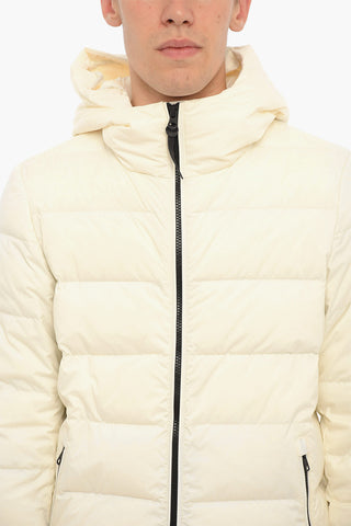 Solid Color SIERRA Down Jacket with Hood and Contrasting Details