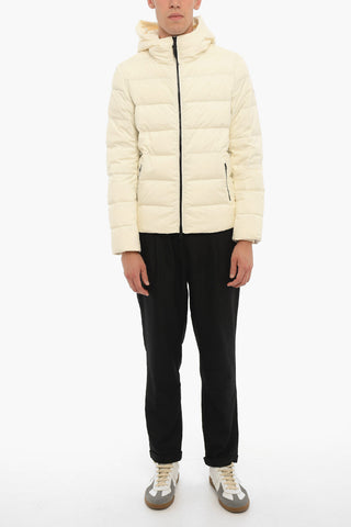 Solid Color SIERRA Down Jacket with Hood and Contrasting Details