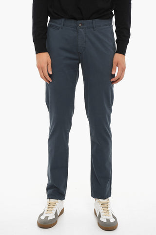 Stretch Cotton Chino Pants with Belt Loops