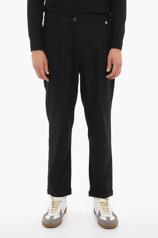 Pantaloni in Misto Lana a Una Pince