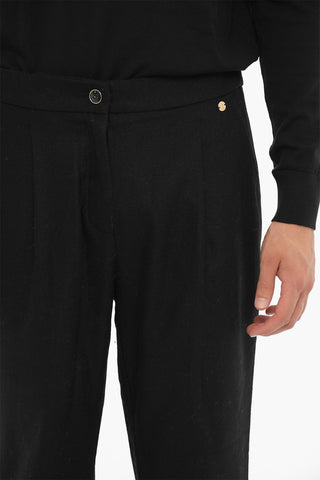 Pantaloni in Misto Lana a Una Pince