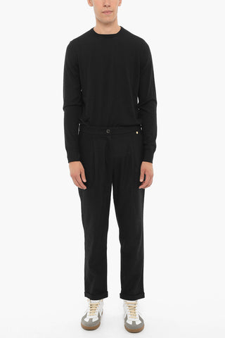 Pantaloni in Misto Lana a Una Pince