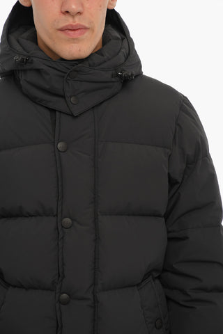 Solid Color Down Jacket with Removable Hood