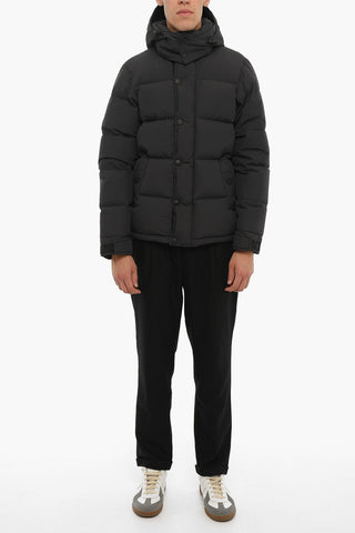 Solid Color Down Jacket with Removable Hood