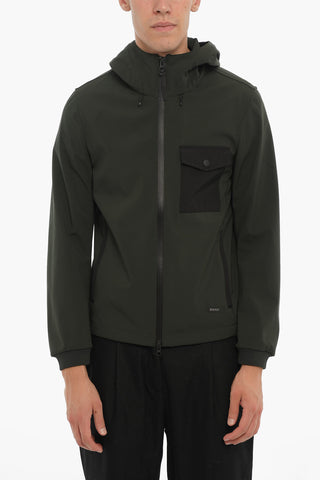 Two-Tone SHELL RUDDER Windbreaker Jacket with Breast Pocket