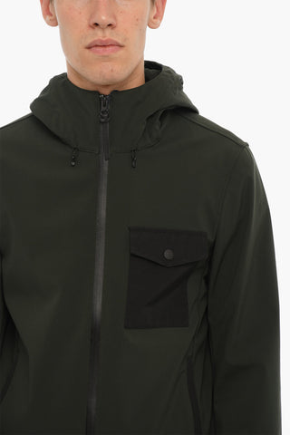 Two-Tone SHELL RUDDER Windbreaker Jacket with Breast Pocket