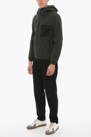 Two-Tone SHELL RUDDER Windbreaker Jacket with Breast Pocket