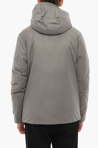 THE TETON Virgin Wool LP MOUNTAIN Down Jacket with Hood and Hidden Closure