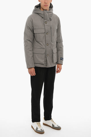 THE TETON Virgin Wool LP MOUNTAIN Down Jacket with Hood and Hidden Closure