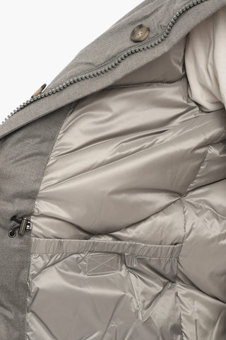THE TETON Virgin Wool LP MOUNTAIN Down Jacket with Hood and Hidden Closure