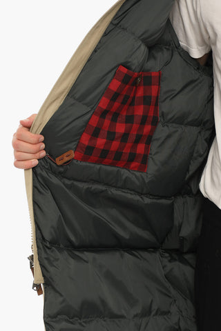 Solid Color MNS ARCTIC Utility Down Jacket with Real Fur Detail