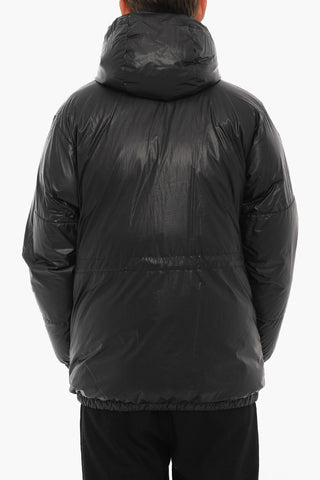 Solid Color HI-LOFT MAFFLE Down Jacket with Hood and Hidden Closure