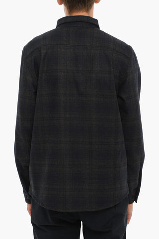 Two-Tone Wool Blend Shirt with Double Breast Pocket