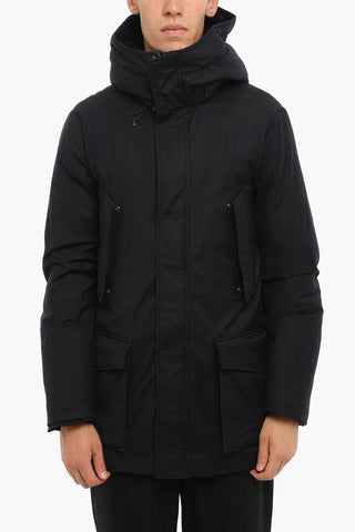 Virgin Wool LP MOUNTAIN Down Jacket with Hood and Hidden Closure