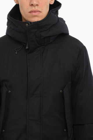 Virgin Wool LP MOUNTAIN Down Jacket with Hood and Hidden Closure