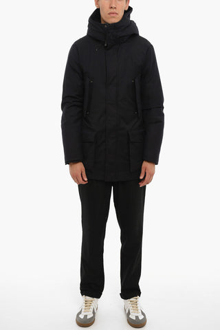 Virgin Wool LP MOUNTAIN Down Jacket with Hood and Hidden Closure