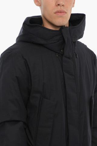 Piumino in Twill di Lana Vergine e Seta