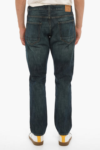 Regular Waist Jeans with Visible Stitching 18cm