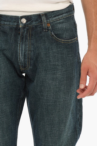 Regular Waist Jeans with Visible Stitching 18cm