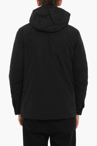 Solid Color GALE Down Jacket with Removable Hood and Hidden Closure