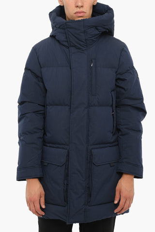 Cotton Blend ASPEN Down Jacket with Hood and Hidden Closure