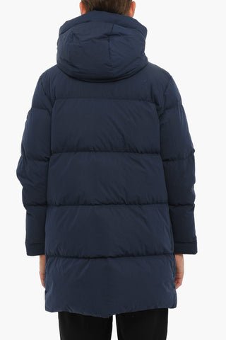 Cotton Blend ASPEN Down Jacket with Hood and Hidden Closure