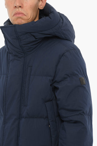 Cotton Blend ASPEN Down Jacket with Hood and Hidden Closure