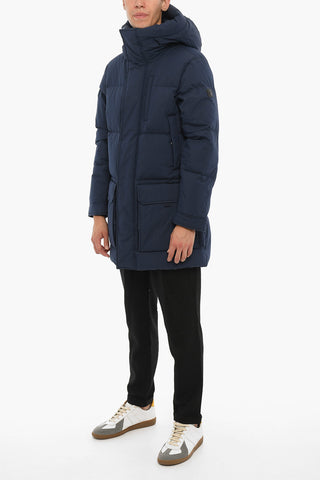 Cotton Blend ASPEN Down Jacket with Hood and Hidden Closure