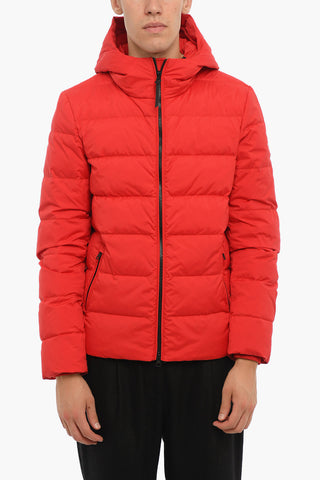 Solid Color SIERRA Down Jacket with Hood and Zip Closure