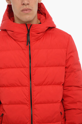 Solid Color SIERRA Down Jacket with Hood and Zip Closure