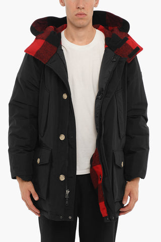 Reversible Down Jacket with Wool anche Buffalo Check Details