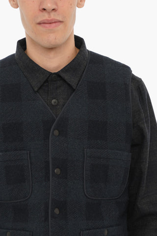 Buffalo Checked Padded RAIL ROAD Vest with Double Breast Pocket