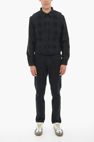 Buffalo Checked Padded RAIL ROAD Vest with Double Breast Pocket