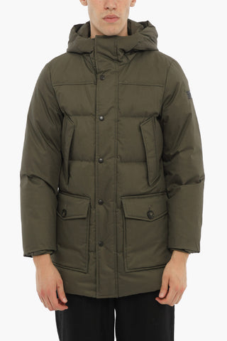 Cotton POCONO MOUNTAIN  Down Jacket with 4-Pockets and Hood