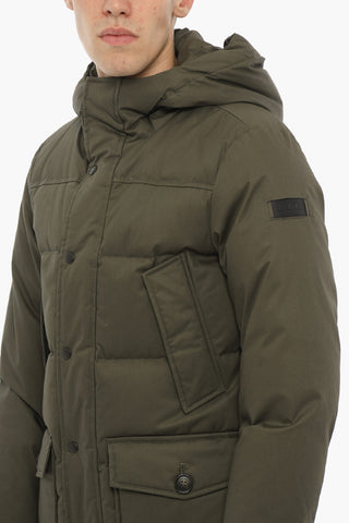 Cotton POCONO MOUNTAIN  Down Jacket with 4-Pockets and Hood