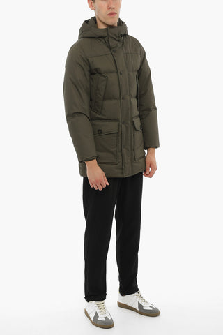 Cotton POCONO MOUNTAIN  Down Jacket with 4-Pockets and Hood