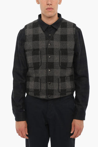 Buffalo Checked Padded RAIL ROAD Vest with Double Breast Pocket