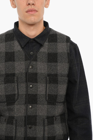 Buffalo Checked Padded RAIL ROAD Vest with Double Breast Pocket