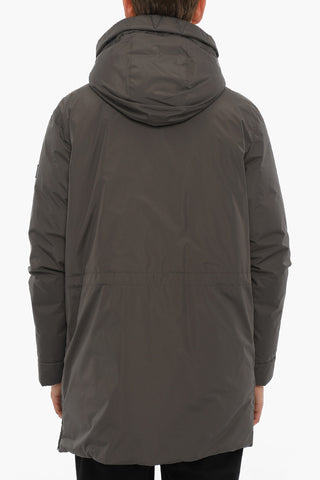 Hidded Closure Solid Color MARINE Down Jacket