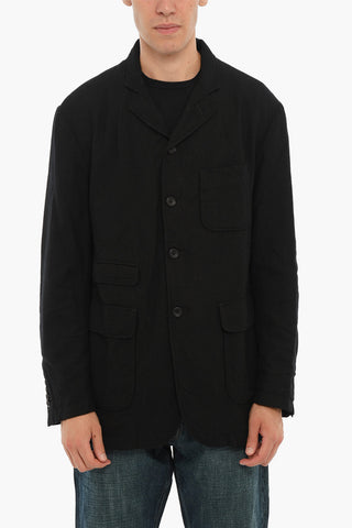 Solid Color Wool LANDSDOWN Blazer with Flap Pockets