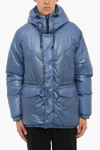 Nylon HI-LOFT MAFFLE Down Jacket with Hidden Closure