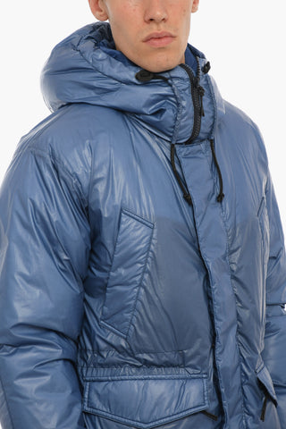 Nylon HI-LOFT MAFFLE Down Jacket with Hidden Closure