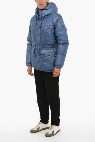 Nylon HI-LOFT MAFFLE Down Jacket with Hidden Closure
