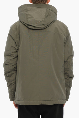 4 Pockets SHORT EBONY Padded Jacket with Logoed Buttons