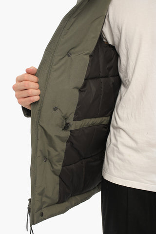 4 Pockets SHORT EBONY Padded Jacket with Logoed Buttons